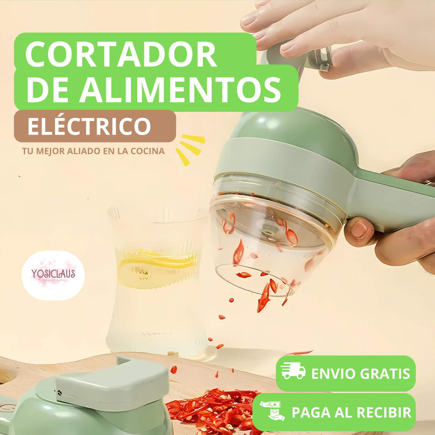 FoodChopper™ - Picadora Eléctrica 3 En 1 Portátil