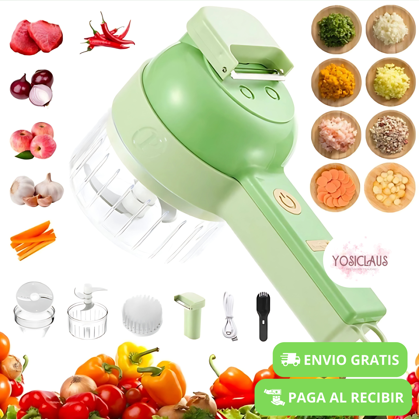 FoodChopper™ - Picadora Eléctrica 3 En 1 Portátil