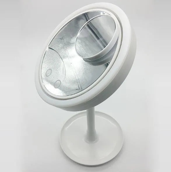 BreezeMirror™ - Espejo 3 En 1 Con Luz Led, Lupa 5x y Ventilador