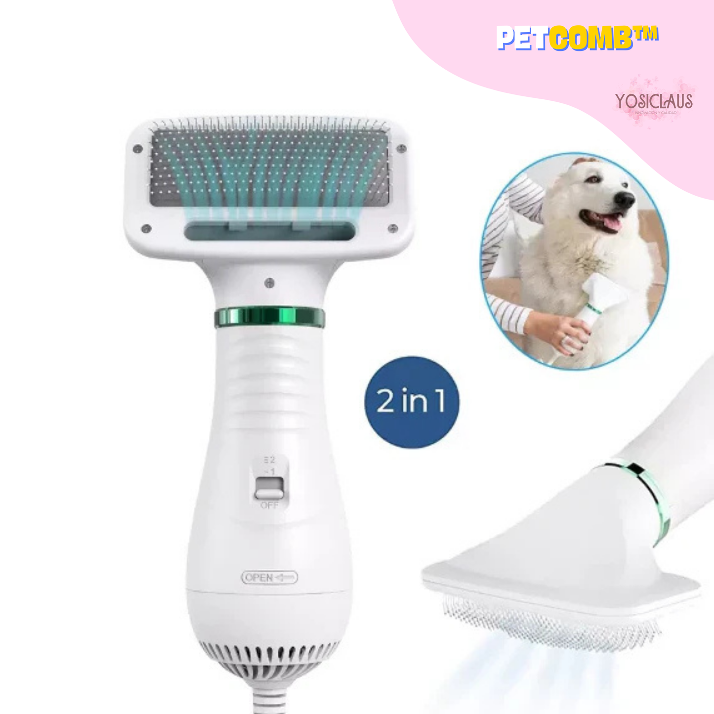 Pet Comb™ - Cepillo Secador para Mascotas 2 en 1