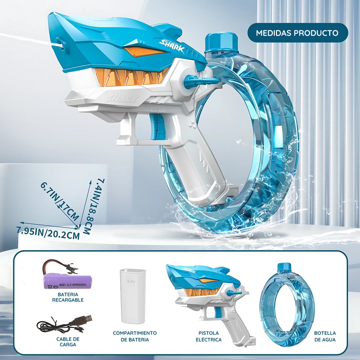 SharkWaterGun™ - Pistola de Agua Eléctrica