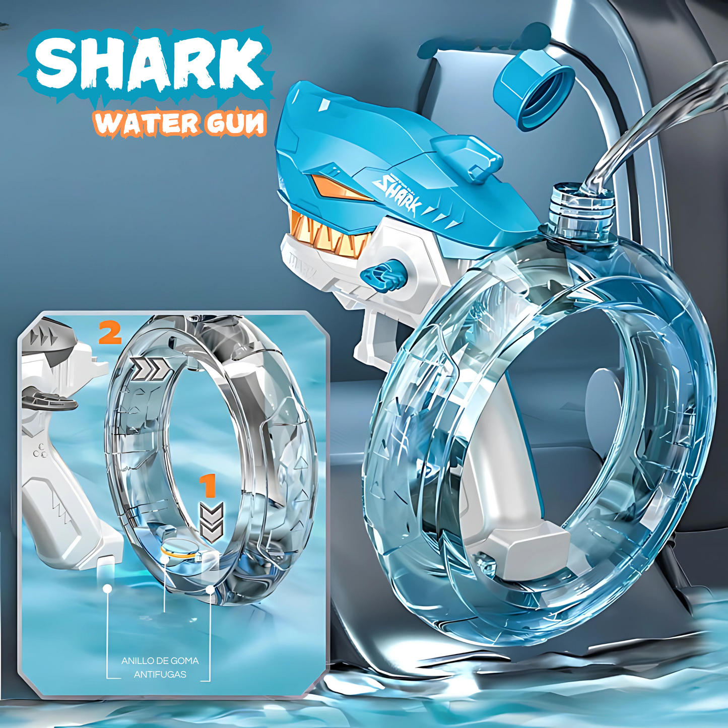 SharkWaterGun™ - Pistola de Agua Eléctrica